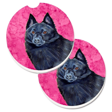 Carolines Treasures Pink Schipperke Set of 2 Cup Holder Car Coaster LH9384PKCARC